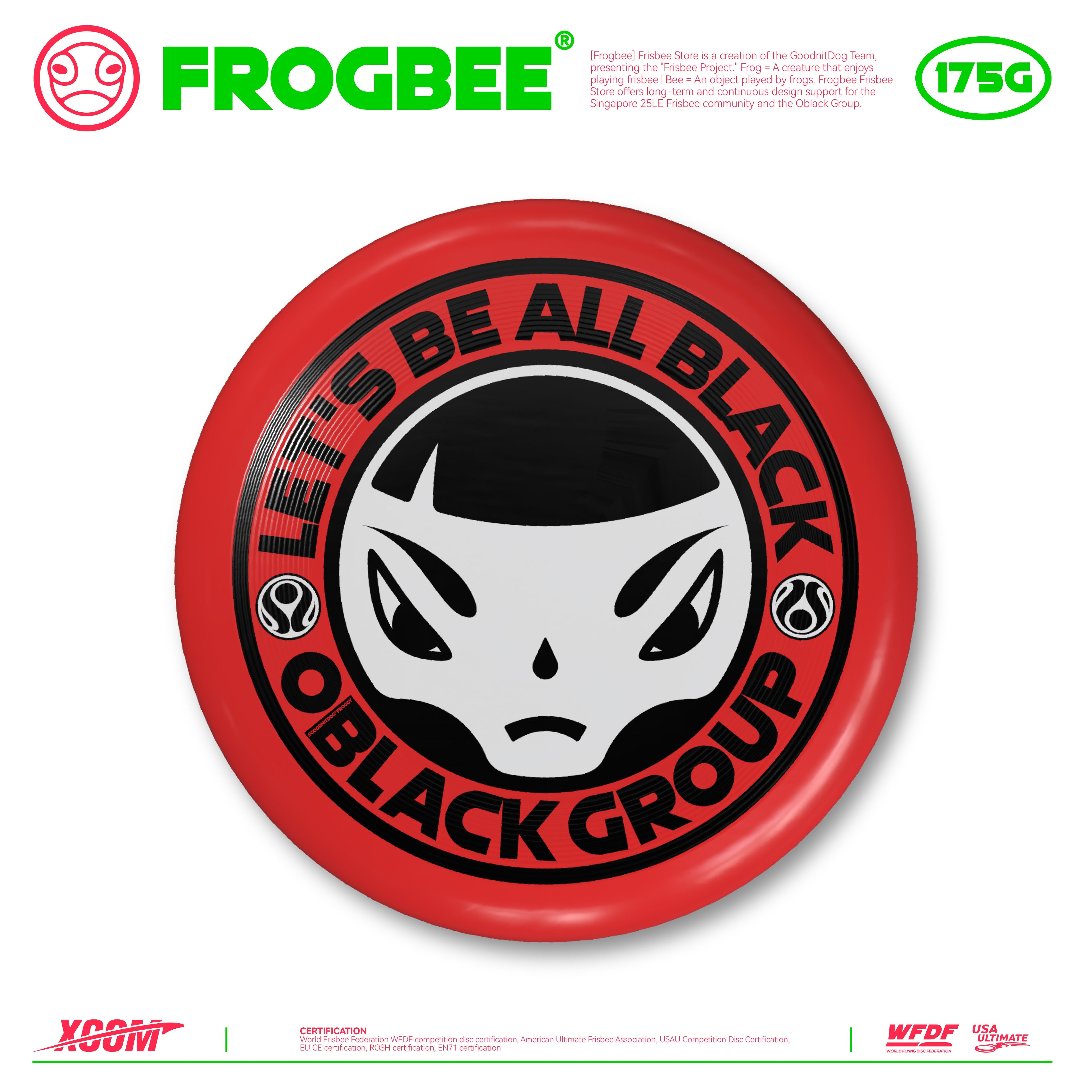 Xcom x Frogbee - [Oblack Lady] Special Design Ultimate Frisbee Disc 175g