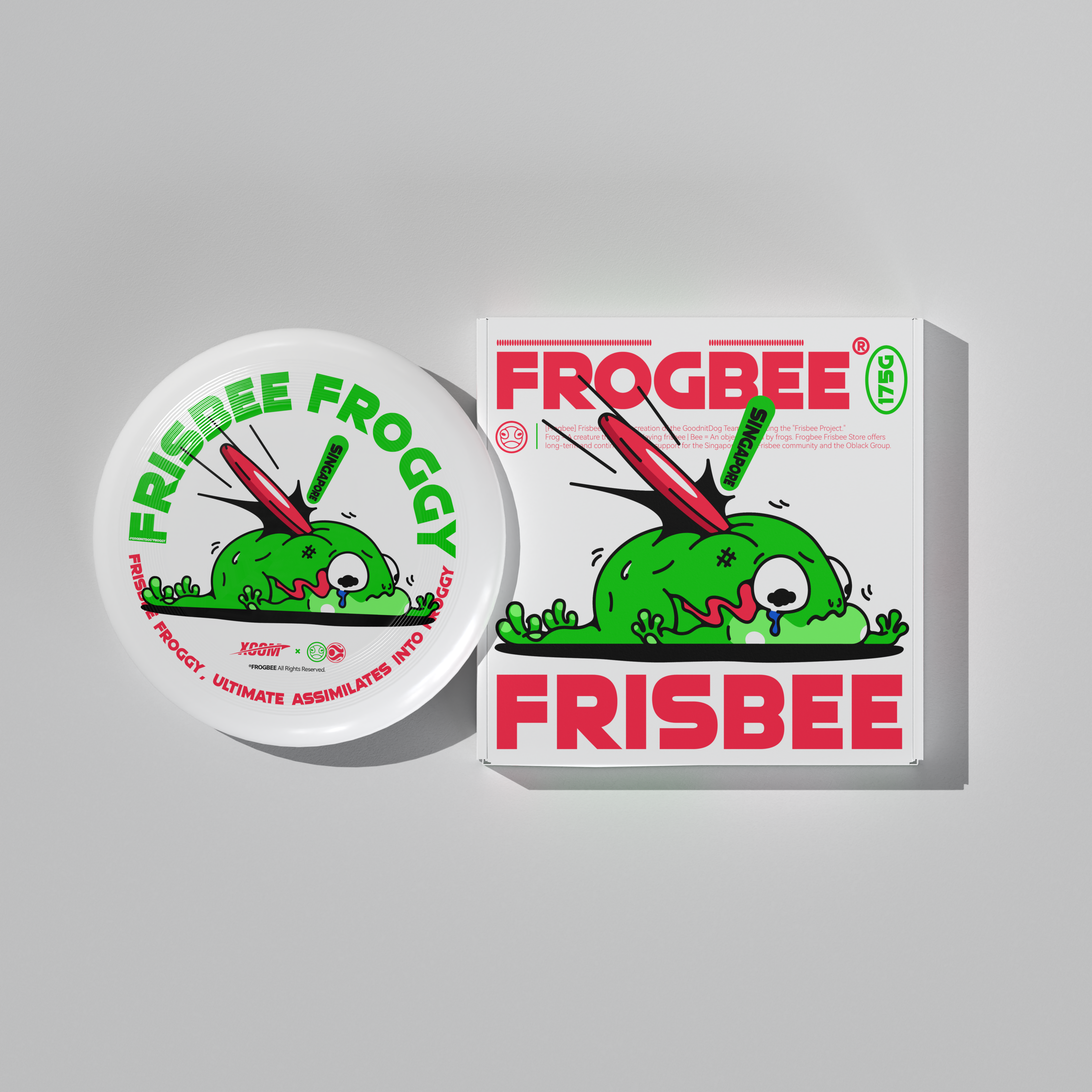 Xcom x Frogbee - [Smashed Frog] Special Design Ultimate Frisbee Disc 175g